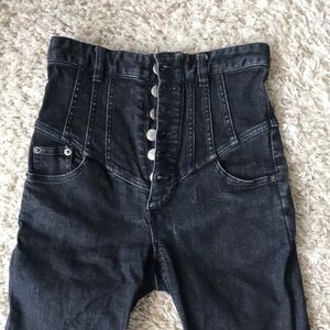 High-Waisted Black Denim Jeans